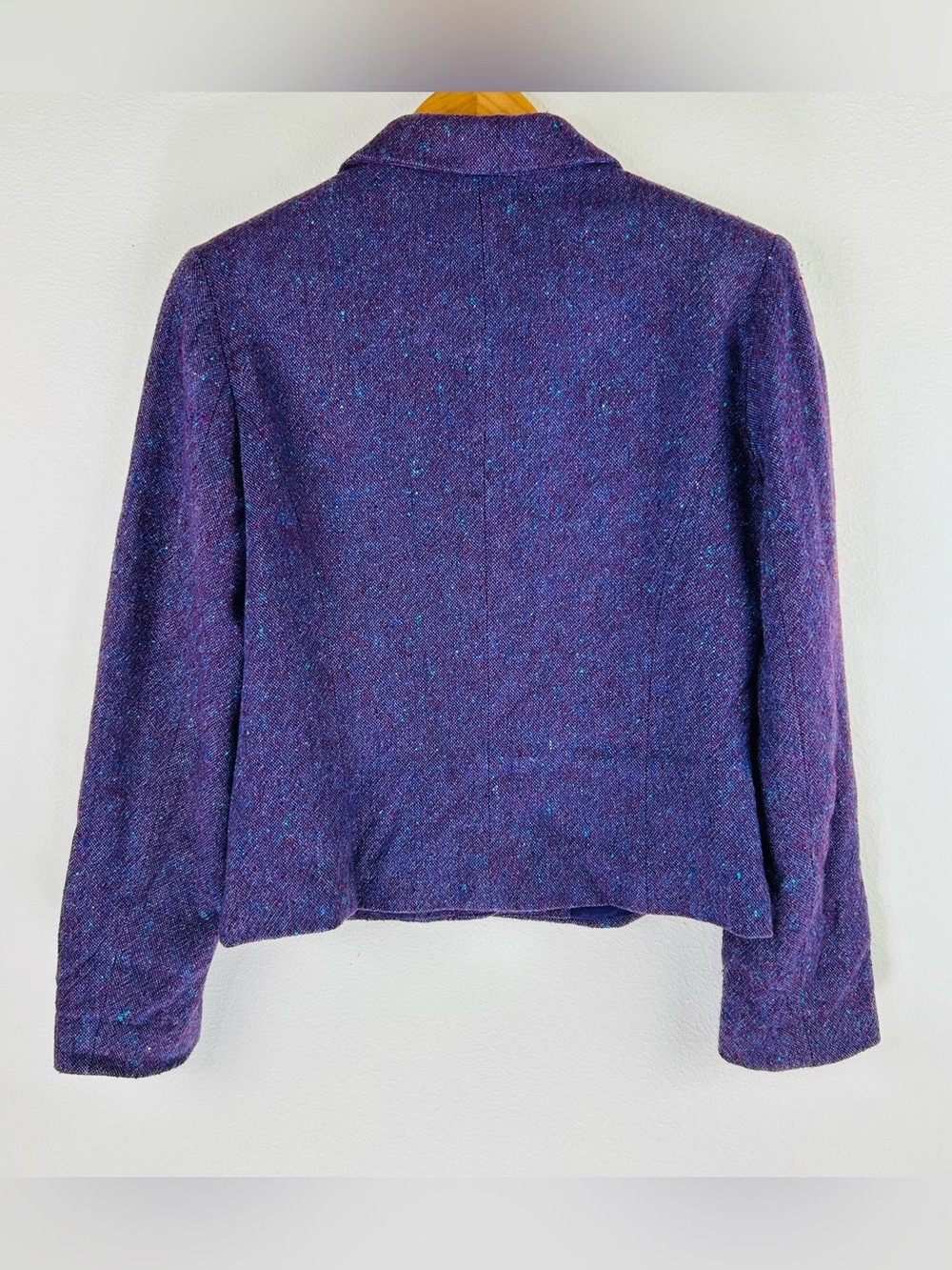 Vtg Casual Corner Women’s Purple Three Button Wool Blend Career Jacket Size 4 - Picture 2 of 10